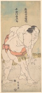 Os lutadores de sumô Takaneyama Yoichiemon e Sendagawa Kichigorō de Katsushika Hokusai