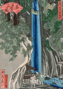 A cachoeira (cor xilogravura) de Katsushika Hokusai
