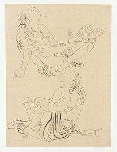 Dois homens relaxando no verão, período Edo, século XIX. de Katsushika Hokusai