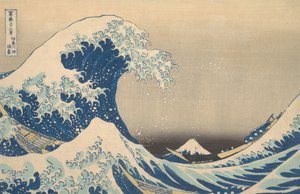 Sob a Onda de Kanagawa Kanagawa oki nami ura, também conhecida como A Grande Onda, ..., ca. 1830-32. de Katsushika Hokusai