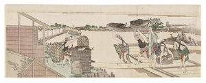 Descarregamento de bonito para comercialização de Katsushika Hokusai