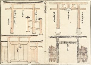 Vários tipos de arco Torii, 1816 de Katsushika Hokusai