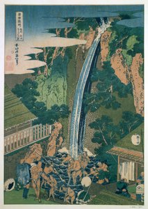 Cachoeira de Roben, Oyama, Japão, 1827 de Katsushika Hokusai