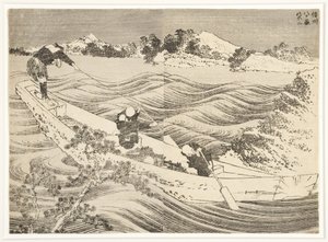 Yatsugatake na província de Shinano, 1834-35 (woodblock) de Katsushika Hokusai