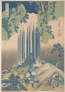 Cascata de Yōrō, na província de Mino (Mino no Yōrō no taki), da série «Um passeio pelas cascatas de várias províncias» (Shokoku taki meguri) de Katsushika Hokusai