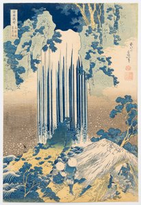 Cascata de Yōrō, na província de Mino, da série «Percurso pelas cascatas de várias províncias» de Katsushika Hokusai