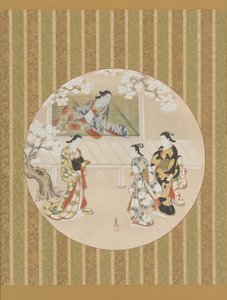 Paródia de uma cena de The Tale of Genji, início do século XVIII. de Kawamata Tsuneyuki