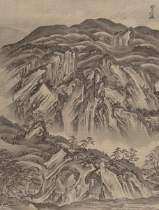 Paisagem Rochosa, ca. 1887 de Kawanabe Kyosai