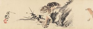 Esboços de pássaros e animais, final do século 19, antes de 1870. de Kawanabe Kyosai