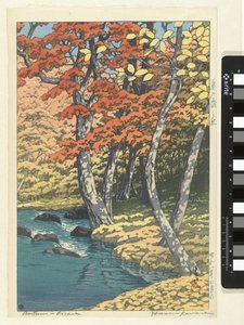 Herfst em Oirase Outono em Oirase (título no objeto) de Kawase Hasui (signed by artist)