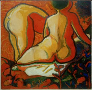 Banhista em vista traseira de Kazimir Severinovich Malevich