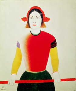 Menina com um Polo (óleo) de Kazimir Severinovich Malevich