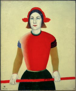 Menina com barra vermelha de Kazimir Severinovich Malevich