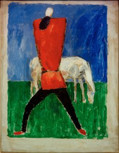 Homem e cavalo de Kazimir Severinovich Malevich