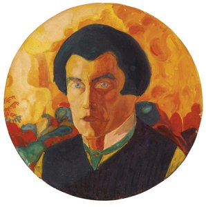Auto-retrato 1908-1910 - pintura de Kasimir Severinovich Malevich (Malevich, Malevic) (1878-1935), de Kazimir Severinovich Malevich