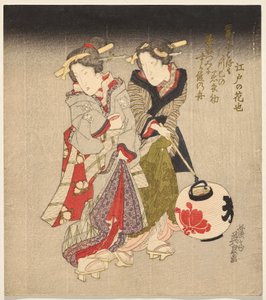 Fukagawa Courtesan e uma criada à noite de Keisai Eisen