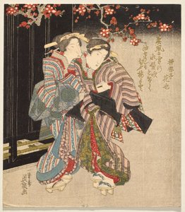 Fukagawa Courtesan e uma criada à noite de Keisai Eisen
