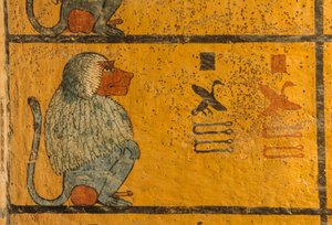 Babuíno, pintura mural no túmulo do rei Tutankhamon; KV52, Vale dos Reis, Tebas,..., 2003 (foto) de Kenneth Garrett