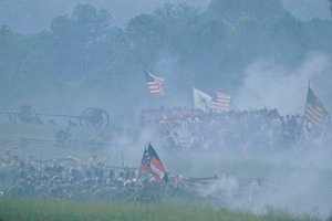 Reconstituição da Batalha de Manassas, Guerra Civil, 2004 (foto) de Kenneth Garrett