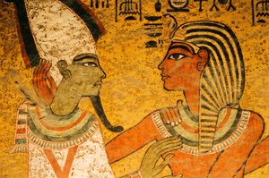 Pintura na parede norte do túmulo; Osíris; KV 62, Tutankhamon e a Idade de Ouro da Pha..., 2003 (foto) de Kenneth Garrett
