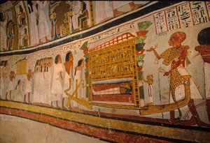 Túmulo de Roy; cortejo fúnebre, ; 18ª dinastia. Vale dos Nobres; Tebas; Egipto; Ne... de Kenneth Garrett