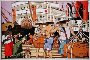 Penang, British Malaya (cor litho)