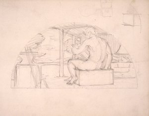 (Rotunda do Capitólio do Estado do Iowa) (Fabricantes, estudo para painel) de Kenyon Cox