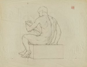 (Rotunda do Capitólio do Estado do Iowa) (Fabricantes, estudo para painel) de Kenyon Cox