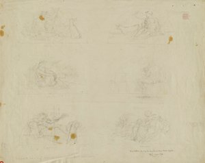 (Rotunda do Capitólio do Estado de Iowa) (estudo para Seis Lunetas) de Kenyon Cox