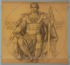 Governo, Cartoon para Mosaic na Rotunda do Capitólio do Estado de Wisconsin de Kenyon Cox