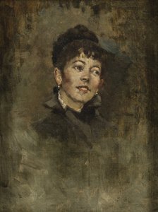 Chefe de uma jovem garota, 1878-1882 (óleo na placa de composição) de Kenyon Cox