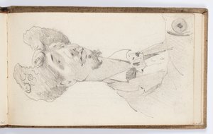 Página do Sketchbook: Caricatura de Carolus-Duran de Kenyon Cox