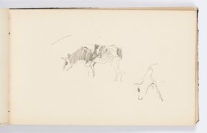 Página do Sketchbook: Vacas pastando de Kenyon Cox