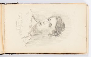 Página do caderno: Retrato histórico nº 3 (auto-retrato) de Kenyon Cox