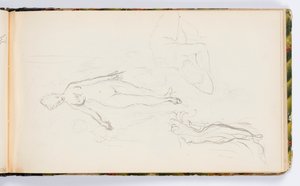 Página do caderno: Figuras femininas nuas de Kenyon Cox