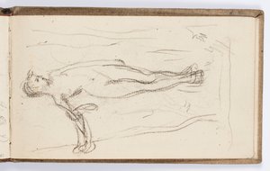 Página do Sketchbook: Figura em pé com equipe de Kenyon Cox