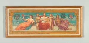 The Statute Law, Study for Right Panel of "The Reign of Law", Frieze for Appellate Court, Nova York de Kenyon Cox