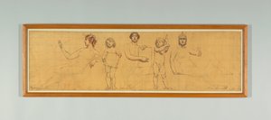 The Statute Law, Study for Right Panel of "The Reign of Law", Frieze for Appellate Court, Nova York de Kenyon Cox