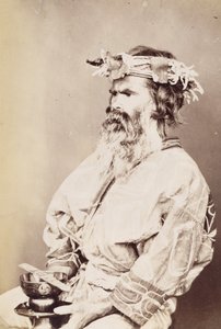 Ainu Man, c.1890s (impressão de prata de gelatina) de Kenzô Tamoto