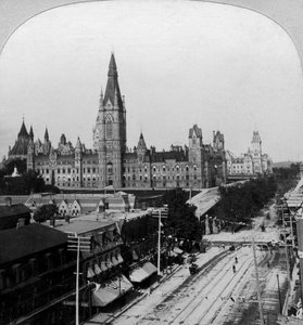 Casas do Parlamento, Ottawa, Ontário, Canadá. de Keystone View Company