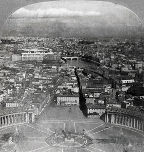 Roma, a cidade eterna, a partir da varanda de St. Peters Itália, 1904. de Keystone View Company