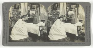 O Presépio Vazio. Estamos mais perto da outra margem desde que o bebé morreu, 1899. de Keystone View Company