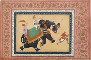 Príncipe Montar um Elefante, século XVI-17. de Khem Karan