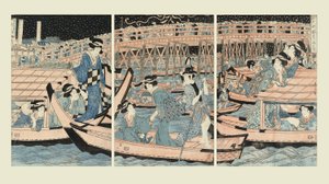 Arrefecimento junto à Ponte Ryogoku de Kikugawa Eizan