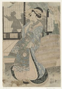 Cortesã Oi da casa Ebiya Ebiya uchi Oi (título no objeto) Série de belezas das casas de prazer (título da série) Seiro bijin soroi (título da série no objeto)