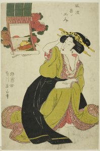 Tamatsushima, da série "Three Fashionable Young Women (Furyu waka no sannin)" de Kikukawa Eizan
