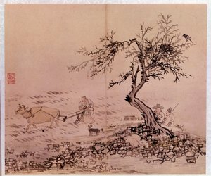 Art coreen: cena de lavoura. Gravuras de Kim Hong-do (Kim Hong Do) ou Danwon (1745-ca. 1806)