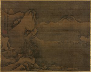 Snowscape com figuras, 1584. de Kim Si