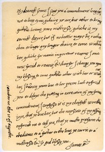 Carta de James I a seu filho, Charles, Prince of Wales, 10 de agosto de 1623. de King James I