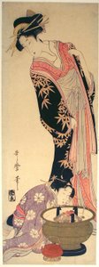 Uma cortesã e seu assistente de Kitagawa Utamaro